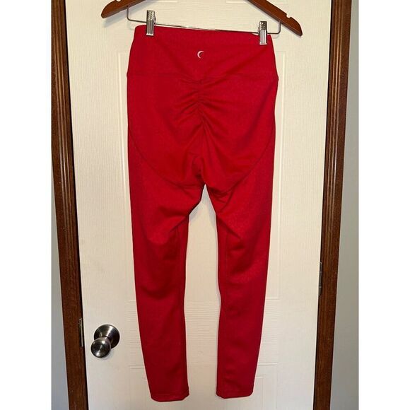 Zyia Light N Tight Cross Front Red Leopard Ruched Back Hi-Rise Leggings Sz 8-10 - Picture 9 of 16
